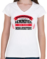 printfashion Takarítónő vagyok - Női V-nyakú póló - Fehér (9281832)