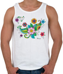 printfashion Színes hennaminta - Férfi atléta - Fehér (656819)