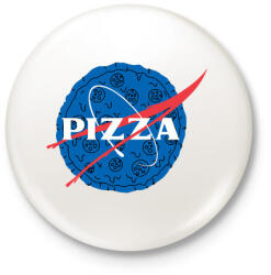 printfashion Pizza - Kitűző, hűtőmágnes - Fehér (5194566)