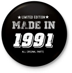 printfashion 1991 - Kitűző, hűtőmágnes - Fekete (4053899)