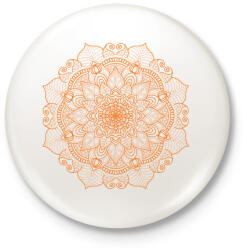 printfashion Narancs színű mandala - Kitűző, hűtőmágnes - Fehér (4072990)