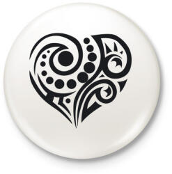 printfashion Maori szív3 - Kitűző, hűtőmágnes - Fehér (4984883)