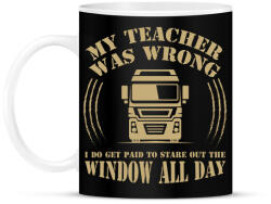 printfashion My teacher was wrong - Bögre - Fekete (7480909)
