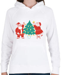 printfashion Télapó és télanyó - Női kapucnis pulóver - Fehér (14621380)