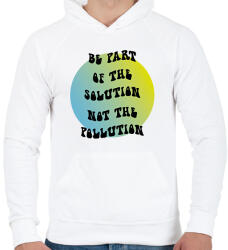 printfashion Be part of the solution - Férfi kapucnis pulóver - Fehér (7323855)