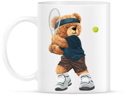 printfashion Teniszező maci - Bögre - Fehér (9475940)