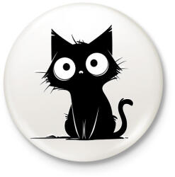 printfashion Cica - Kitűző, hűtőmágnes - Fehér (16678492)