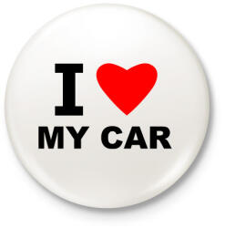 printfashion I love my car - Kitűző, hűtőmágnes - Fehér (3083809)