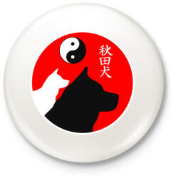 printfashion Japán Akita - Kitűző, hűtőmágnes - Fehér (4840210)