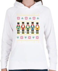 printfashion Diótörős csúnya pulcsi - Női kapucnis pulóver - Fehér (14610833)