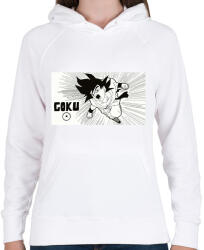 printfashion Goku - Női kapucnis pulóver - Fehér (4965965)