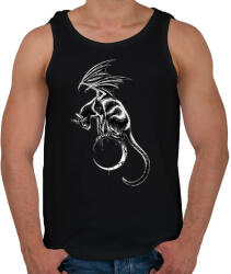 printfashion Cica a holdon - Férfi atléta - Fekete (14576908)