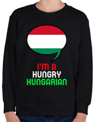 printfashion Hungry hungarian - Gyerek pulóver - Fekete (11587247)