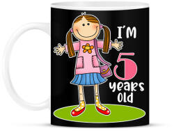 printfashion 5 years old" for girl - Bögre - Fekete (13463121)