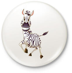 printfashion Zebrás póló - Kitűző, hűtőmágnes - Fehér (3077988)