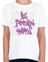 printfashion Be fookin happy - Gyerek póló - Fehér (7515665)