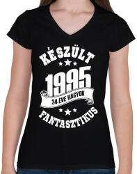 printfashion Születésnap (egyedi évszámmal kérhető) - Női V-nyakú póló - Fekete (1925111)