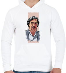 printfashion Escobar - Férfi kapucnis pulóver - Fehér (1901151)