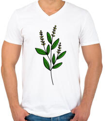 printfashion virág-006 - Férfi V-nyakú póló - Fehér (2324196)