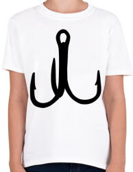 printfashion triple fishing hooks - Gyerek póló - Fehér (4067929)
