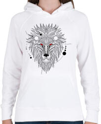 printfashion Oroszlán - Női kapucnis pulóver - Fehér (2285096)