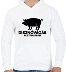 printfashion Disznóvágás folyamatban - Férfi kapucnis pulóver - Fehér (2154605)