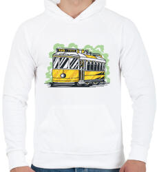 printfashion Villamos - Férfi kapucnis pulóver - Fehér (6869786)
