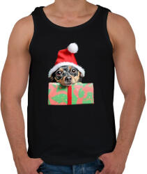 printfashion karácsonyi kiskutya - Férfi atléta - Fekete (15148487)