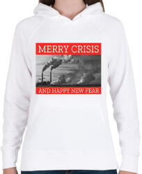 printfashion MERRY CRISIS - Női kapucnis pulóver - Fehér (1750908)