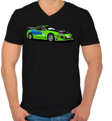 printfashion Halálos iramban - Férfi V-nyakú póló - Fekete (2486126)