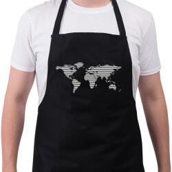 printfashion worldmap - Kötény - Fekete (4929898)