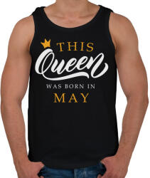 printfashion THIS QUEEN WAS BORN IN MAY - Férfi atléta - Fekete (5493311)