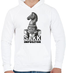 printfashion Sakk imposztor - Férfi kapucnis pulóver - Fehér (4920389)