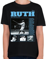 printfashion Babe Ruth - baseball - Gyerek póló - Fekete (15815612)