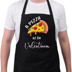 printfashion Pizza Valentin nap - Kötény - Fekete (6017291)
