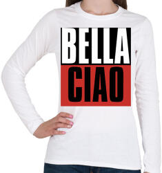 printfashion Bella Ciao - Nagy Pénzrablás - Money Heist - Casa de Papel - Női hosszú ujjú póló - Fehér (5729794)
