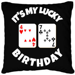 printfashion 47 POKER SZÜLINAP - Párnahuzat, Díszpárnahuzat - Fekete (9836683)