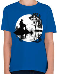 printfashion Horgász relax - Gyerek póló - Királykék (12896643)