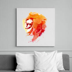 printfashion Angry lion - Vászonkép - Fehér (6621104)
