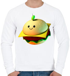 printfashion Cuki burger - Férfi pulóver - Fehér (11657301)