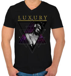 printfashion Luxus - Férfi V-nyakú póló - Fekete (244272)