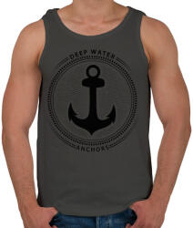 printfashion Mélytengeri horgony - Férfi atléta - Sötétszürke (125359)