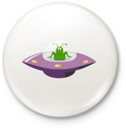printfashion Alien - Kitűző, hűtőmágnes - Fehér (5207158)