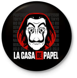 printfashion A nagy pénzrablás - Kitűző, hűtőmágnes - Fekete (4297845)