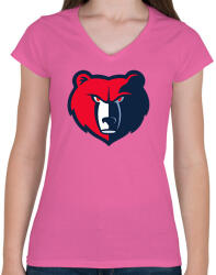 printfashion Medve - Női V-nyakú póló - Rózsaszín (15093328)