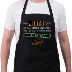 printfashion Az első ember akit látsz - Kötény - Fekete (9126125)