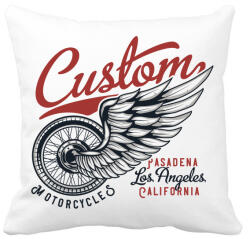 printfashion Motoros 06 - Pasadena Motorcycles - Párnahuzat, Díszpárnahuzat - Fehér (4943737)