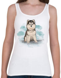 printfashion Pomsky kutya - Női atléta - Fehér (11426164)
