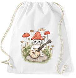 printfashion Cica banjóval - Sportzsák, Tornazsák - Fehér (13590243)