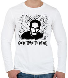 printfashion a jó munkához idő kell - Férfi hosszú ujjú póló - Fehér (1485800)